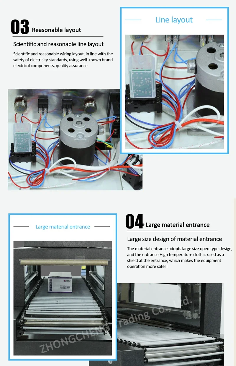 220v Electric Shrink Film Packaging Machine Heat Shrink Plastic Automatic Double