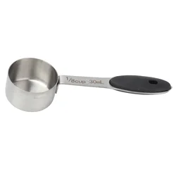 Stainless Steel Coffee Measuring Scoop - 30ml 1/8 Cup with Large Capacity and Ergonomic Handle (A)