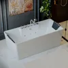 67" x 31.5" Freestanding Whirlpool Tub, 560W Stand Alone Jetted Bathtub, 70 Gallons, Rectangle,Ideal for Big-Boned or Busty 2