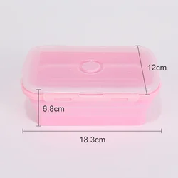 Collapsible Silicone Food Storage Containers - Stackable and Freezer-Safe Lunch Box Set (800ML Pink)