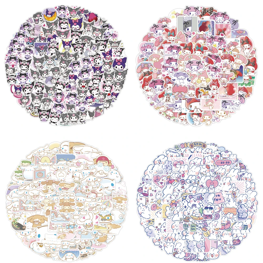 

New 60 Non-Repeating Sanrio Hello Kitty Cartoon Graffiti Stickers Water Cup Notebook Suitcase Stickers Kawaii Couple Gift