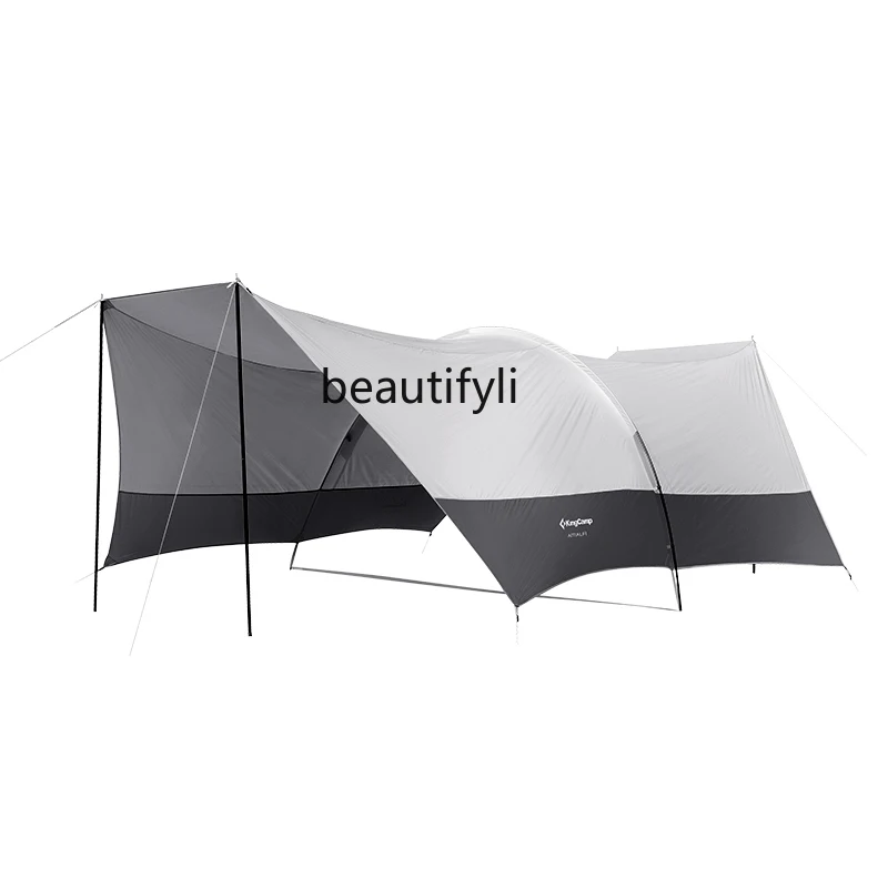 

yj Outdoor Camping Large Canopy Large Space Ultra Light Rainproof and Sun Protection Camping Pergola Picnic Sunshade