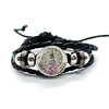 Alice In Wonderland Wonderland Garden Leather Bracelet Cartoon Glass Cabochon Button Multilayer Bangles Wristband Gift 1