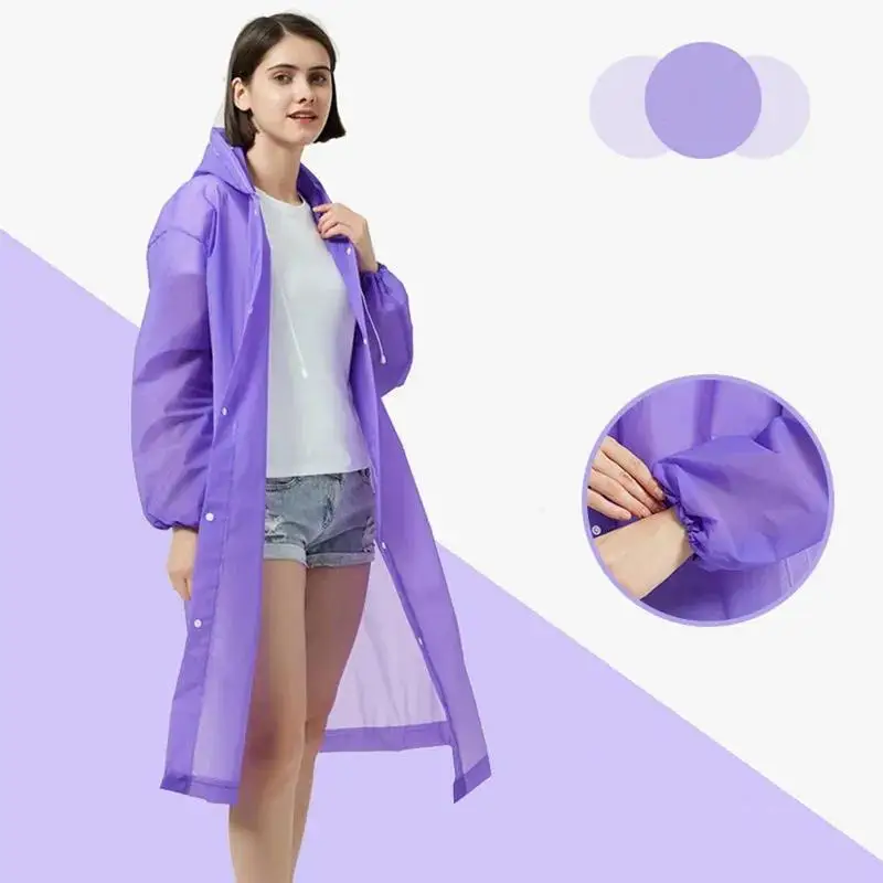 Children Adult Waterproof Raincoat Reuseable EVA Rain Poncho For Kids Girls Women Transparent Clear Rainwear Suit For Student raincoat poncho