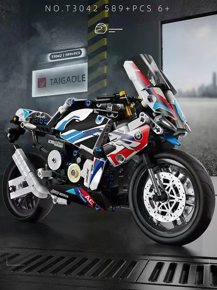 Technology Bmw S1000Rr Dirt Motorcycle Building Blocks Model Motorbike Toy