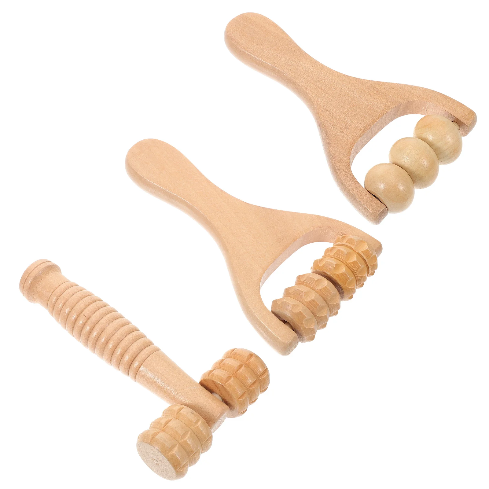 Wooden Massage Roller Sensory Massage Set Face Tool Multi-Functional Foot Massager