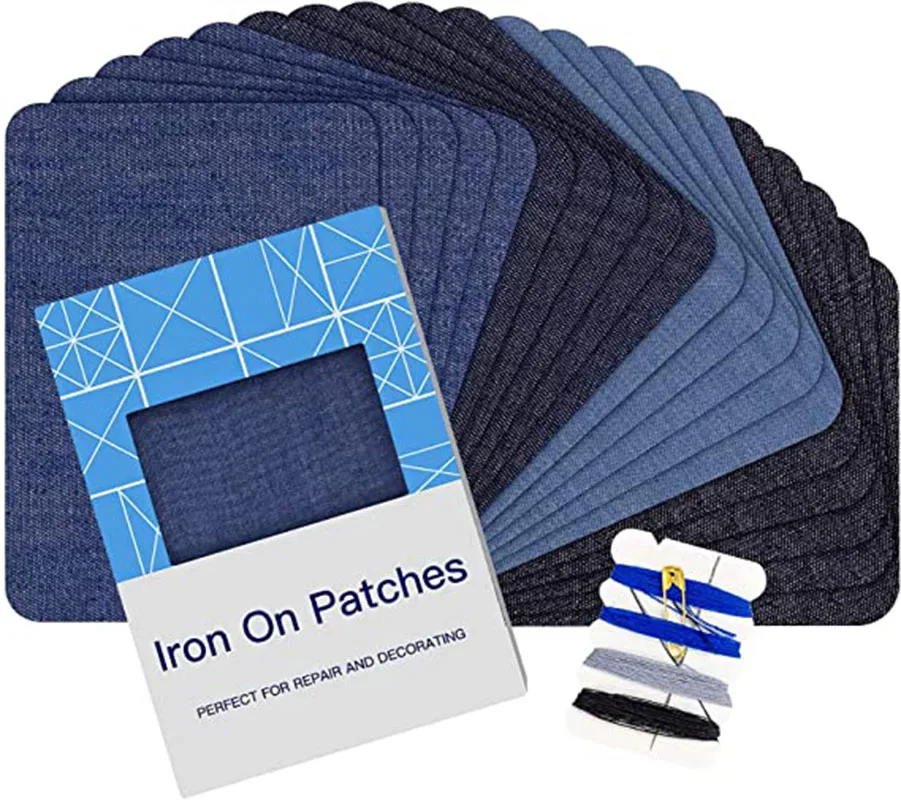 Description Picture 2 of item5Pcs Quality Denim Patch Iron on Jean Patches Self Adhesive Patches Clothing Repair Jeans Kit Jacket DIY Sewing Fabric Decor