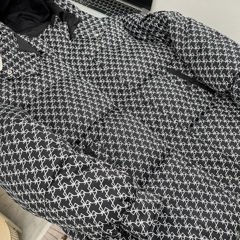 XXXXXL Fashion Plus Size Women's Parkas Winter Houndstooth Hooded Padded Jacket Loose Casual And Warm Coat 8388