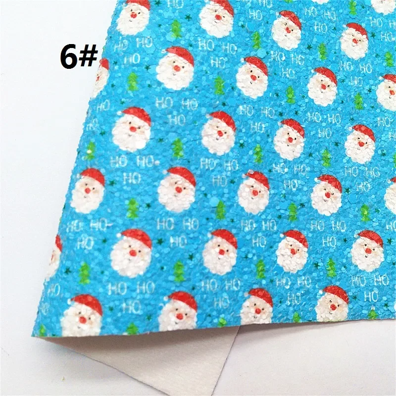 Description Picture 4 of itemChristmas Faux Leather Set Santas Custom Glitter Leather Sheets Christmas Gifts Snowmen Leather for DIY Craft 8.2"x11.4" SJ163