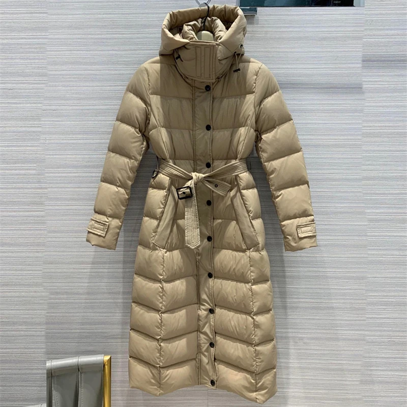 best winter jackets High Quality Women Spring Long Trench Waist Fitted Large Pockets Waterproof Light Hooded Windbreaker Female Spring Trench Coats north face parka