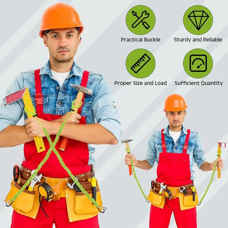 안전 번지 테더 도구 랜야드(카라비너 후크 포함) 등반 작업용 추락 방지 안전 로프 공중 작업 등반 액세서리