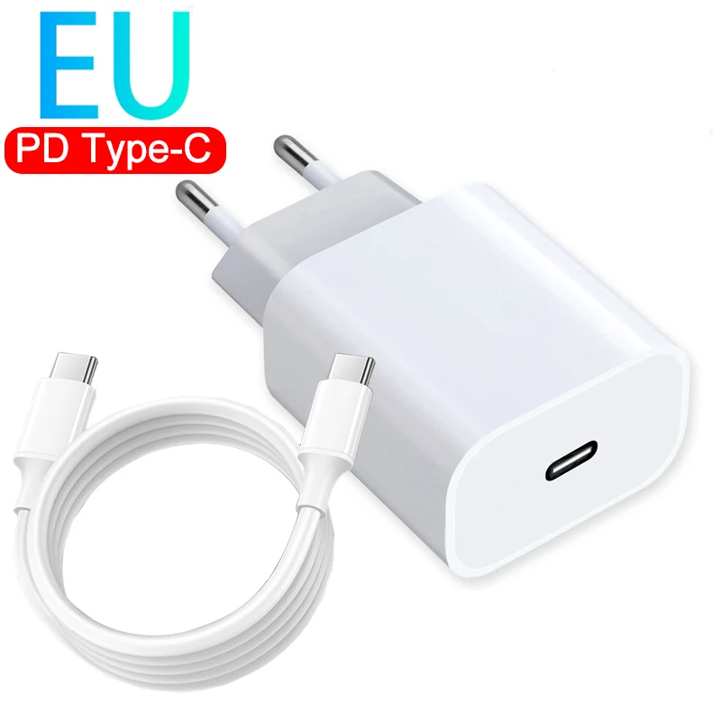 20W EU/US Plug Charger PD 100W USB Type C Cable Fast Charging For Huawei Samsung Xiaomi Phone Data Line Quick Charge Accessories 65w charger Chargers