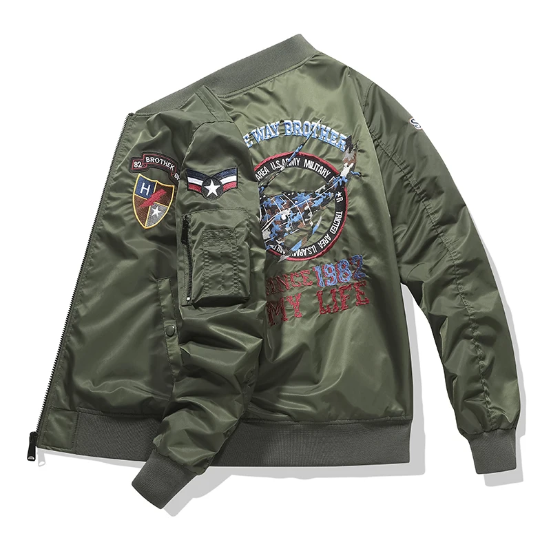2022 New Brand Men's Spring Flight Jackets Plus Size Military Helicopter Thick Coats Long-sleeved Europeam American Jacket Men
