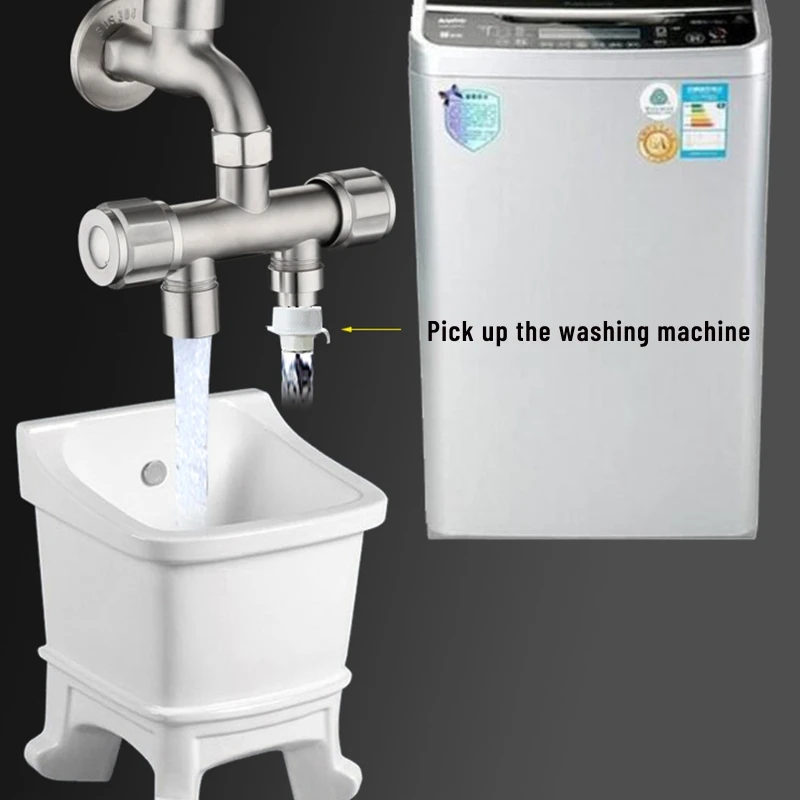 Stainless Steel Triangle Valve One-in Two-out Double Control Angle Valve Diverter for Mop Pool Washing Machine Faucets angle valve triangle valve shower head diverter valve faucet valve