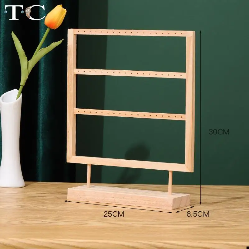 Simple Retro Earrings and Earrings Storage Display Rack Detachable Solid Wood Small Ornaments Display Way To Store Props Rack