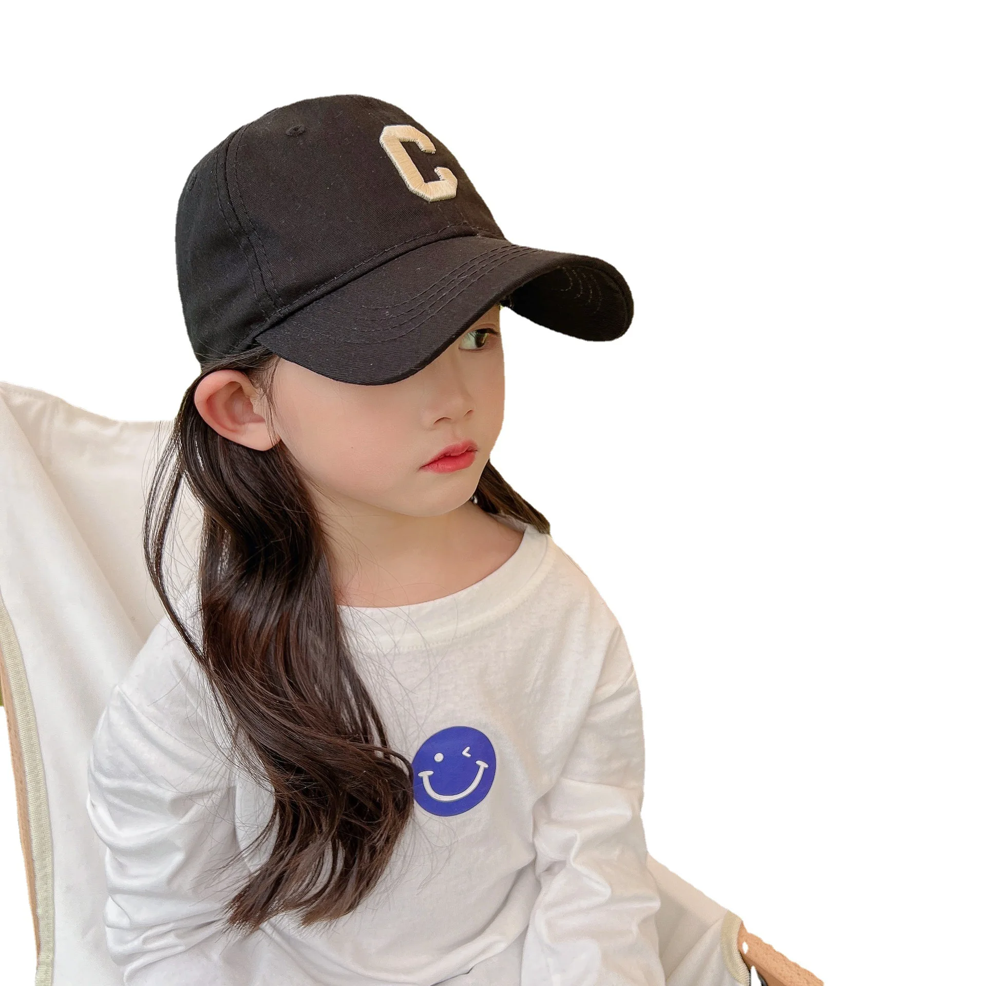 Fashion Letter C Embroidered Baseball Cap Kids Korean Boys Girls Sun Visors Summer Children Solid Color Snapback Caps