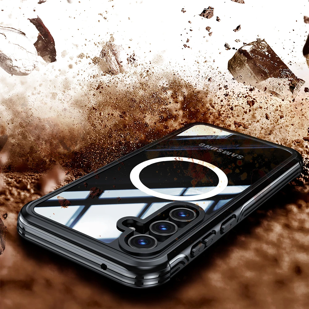 Dual Layer 360° Glass Protection Phone Case – Clear Shockproof with Wireless Charging & MagSafe Compatibility