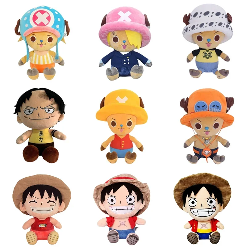 

Оригинальные слитные плюшевые игрушки, 25 см, Луффи, Зоро, чоппер, Эйс, Мультяшные аниме-фигурки, куклы, подарок для детей на день рождения, милый Рождественский Декор