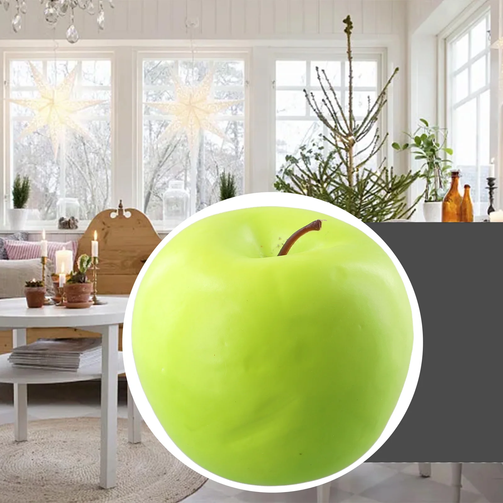 Artificial Apples Simulation Fruit Home Shop Party Lifelike Kitchen Fake Display Food Home Party Decoration 1pc