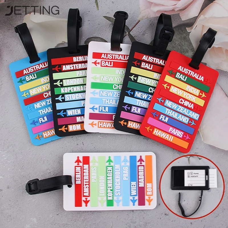 

Country Name Suitcase Luggage Tag Fashion Letters Address Holder Baggage Label Silicone Identifier Travel Accessories