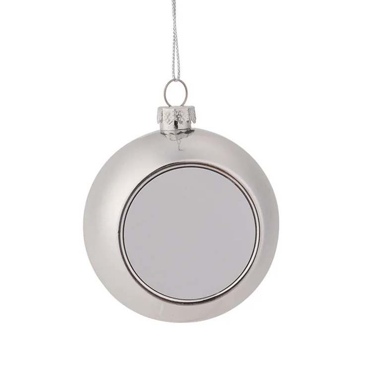 Bola de árbol de Navidad colgante de 6/8 cm para colgar en blanco, para sublimación, decoración de fiestas navideñas en casa, para impresión de fotografías por transferencia térmica