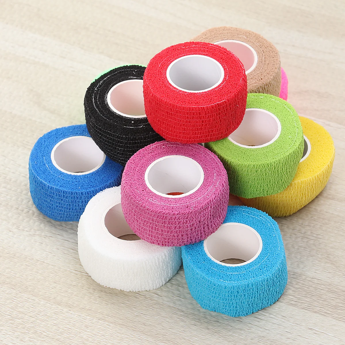 12 Pcs Elastic Wrap Bandages Ankle Bandage Athletic Tape Finger Bandage