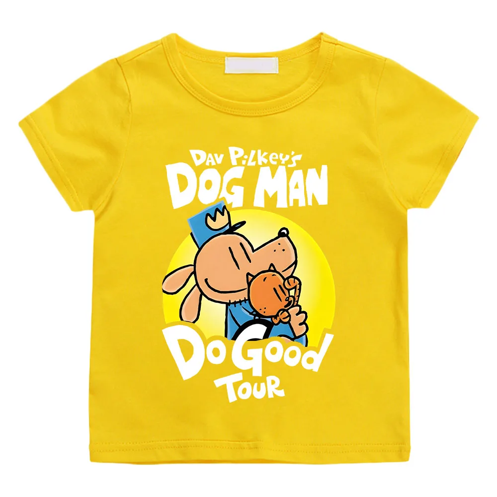 Fun Dog Man Pattern Children T-shirt Summer Casual Short Sleeved Boy Tee-shirt Comfortable Round Neck Girl Tshirt High Quality 4