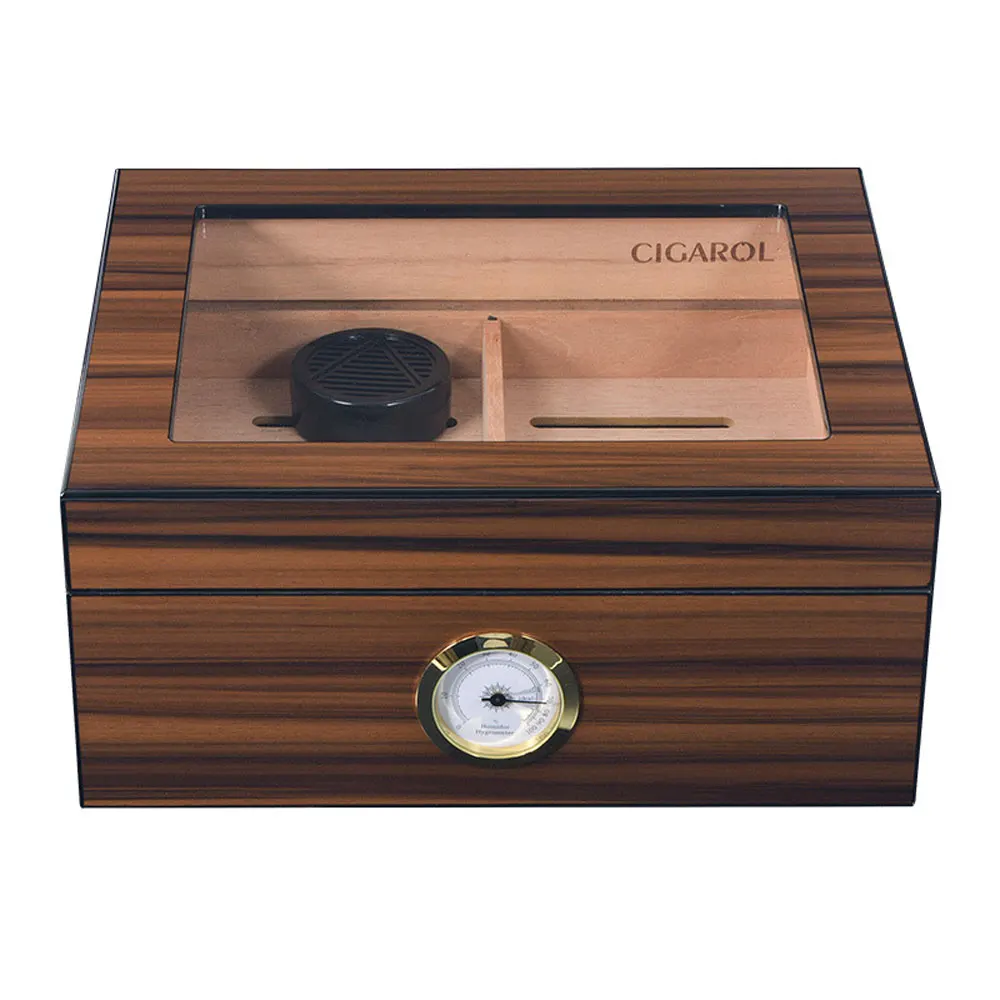 Cigar humidor with cedar wood, easy to store, double sealed cigar box, household cigar humidor