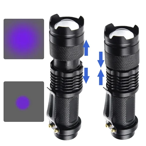 300 루멘 방수 랜턴, 줌 가능 LED 손전등, 레드 라이트 토치, 3 가지 모드 펜라이트, AA/14500 배터리용 휴대용 LED 조명, 7W 6