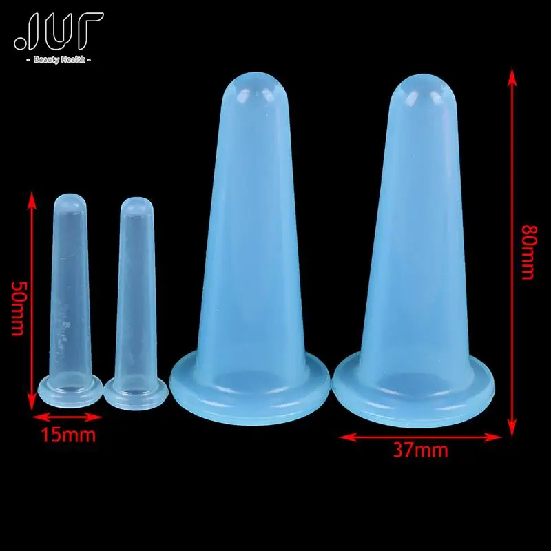 

4 pcs Silicone Face Massage Cups Set For Face Neck Back Eyes Body Massage Vacuum Cans Anti-cellulite Massager Suction Cup