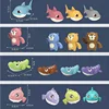 1PCS Toddler Bath Toys Cute Cartoon Swimming Shark Clockwork Wagging Tail Rotating Device Beach Baby Bath Tub Wind Up Toy 6