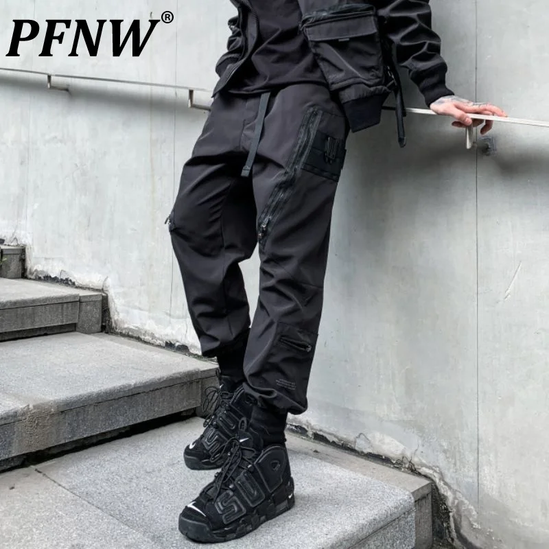 

PFNW Autumn Spring New Overalls Men's Fashion Loose Casual Popular Youth Pencil Pants Safari Style Darkwear Trousers 12A5584