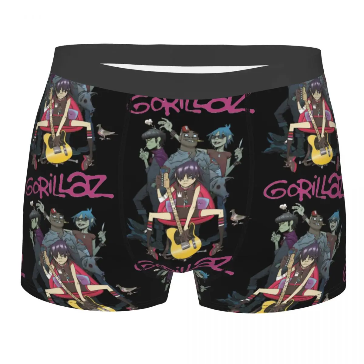 

Music Band Gorillaz 4 Men Boxer Briefs Highly Breathable Underpants Top Quality Print Shorts Gift Idea