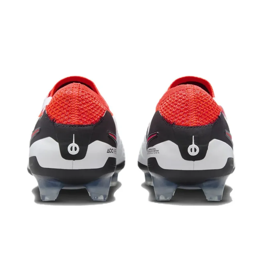 NIKE Tiempo Legend 10 Elite FG Men's Soccer Cleats Anti slip and Wear-resistant Natural Turf White Red and Black Colorways