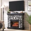 Electric Fireplace with Mantel, 42" Fireplace TV Stand with 23'' Freestanding Electric Fireplace Heater, Remote Control 1