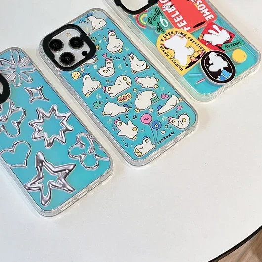 

Laser Acrylic Cartoon Duck Star Phone Case Cover for IPhone 11 12 13 14 15 Pro Max Case for IPhone 15 Pro Max