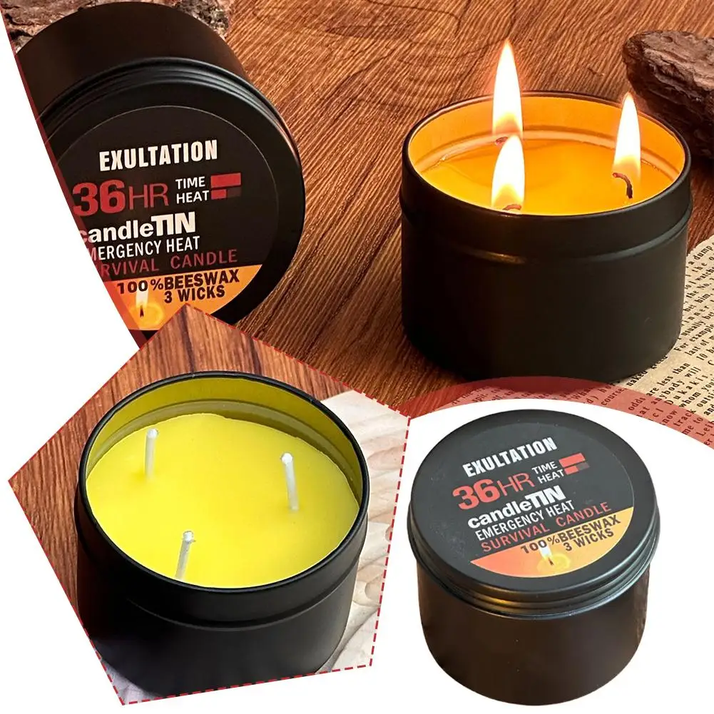 Soy Wax Emergency Candles with 3 Wicks for Blackouts and Home