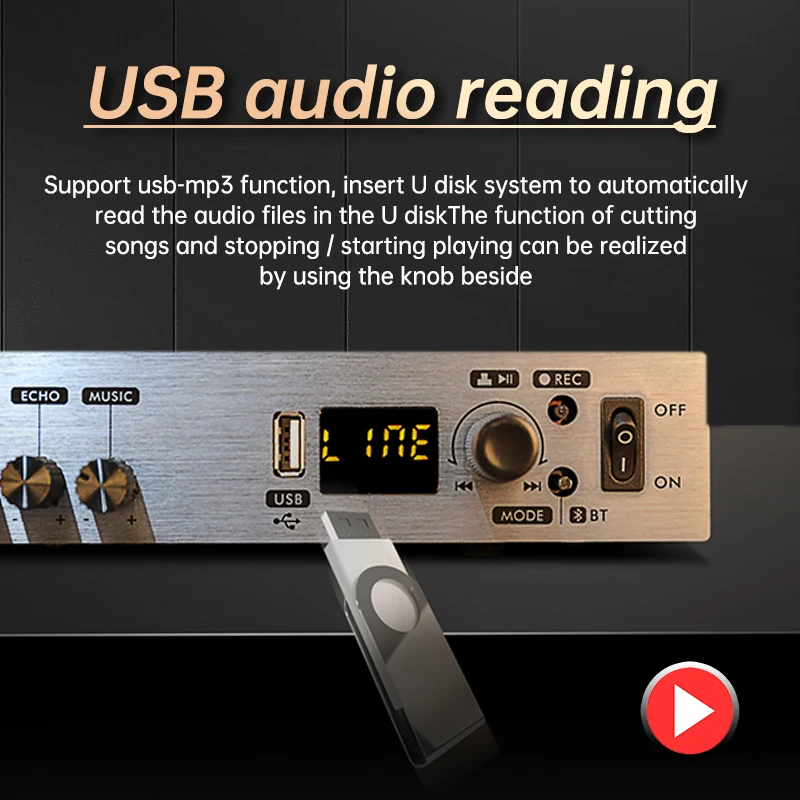 EALSEM-HD1 UHF Multifunções Canais Microfone Sem Fio, USB