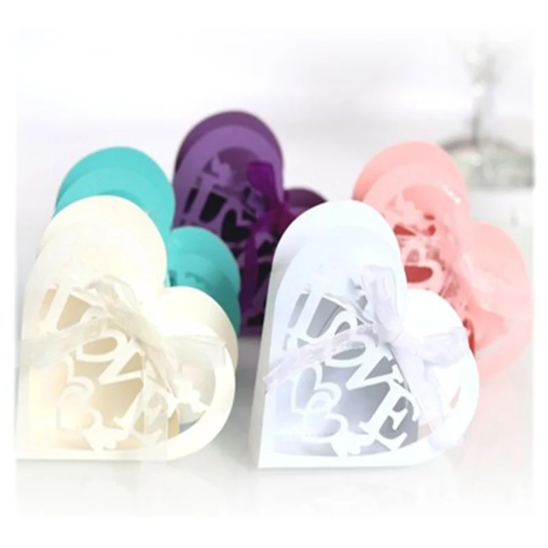 25/50/100pcs Heart Shaped Candy Boxes with Love Cutouts, Valentine’s Day Favor Packagin... - SKU HSCB1023 - UGI Packaging