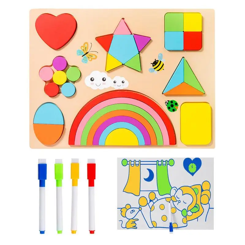 

Shape Sorter Shape Matching Toy Montessori Learning STEM Toys For Fine Motor Skills Development Fun Puzzles For Girls Boys