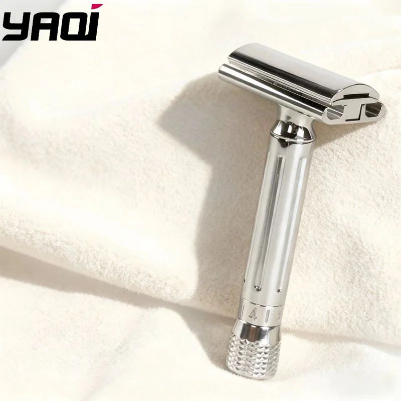 YAQI Avanti 스테인리스 스틸 조절식 안전 면도기, 약 111g 전문가급 품질의 수염 관리 도구, 남성용 정밀 면도