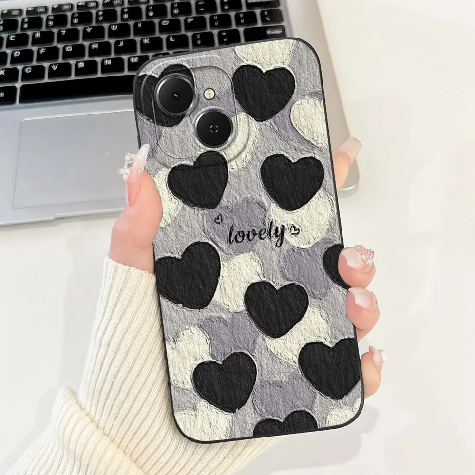 Silicone Luxury Fashion Love Painted Shockproof Phone Case Bumper