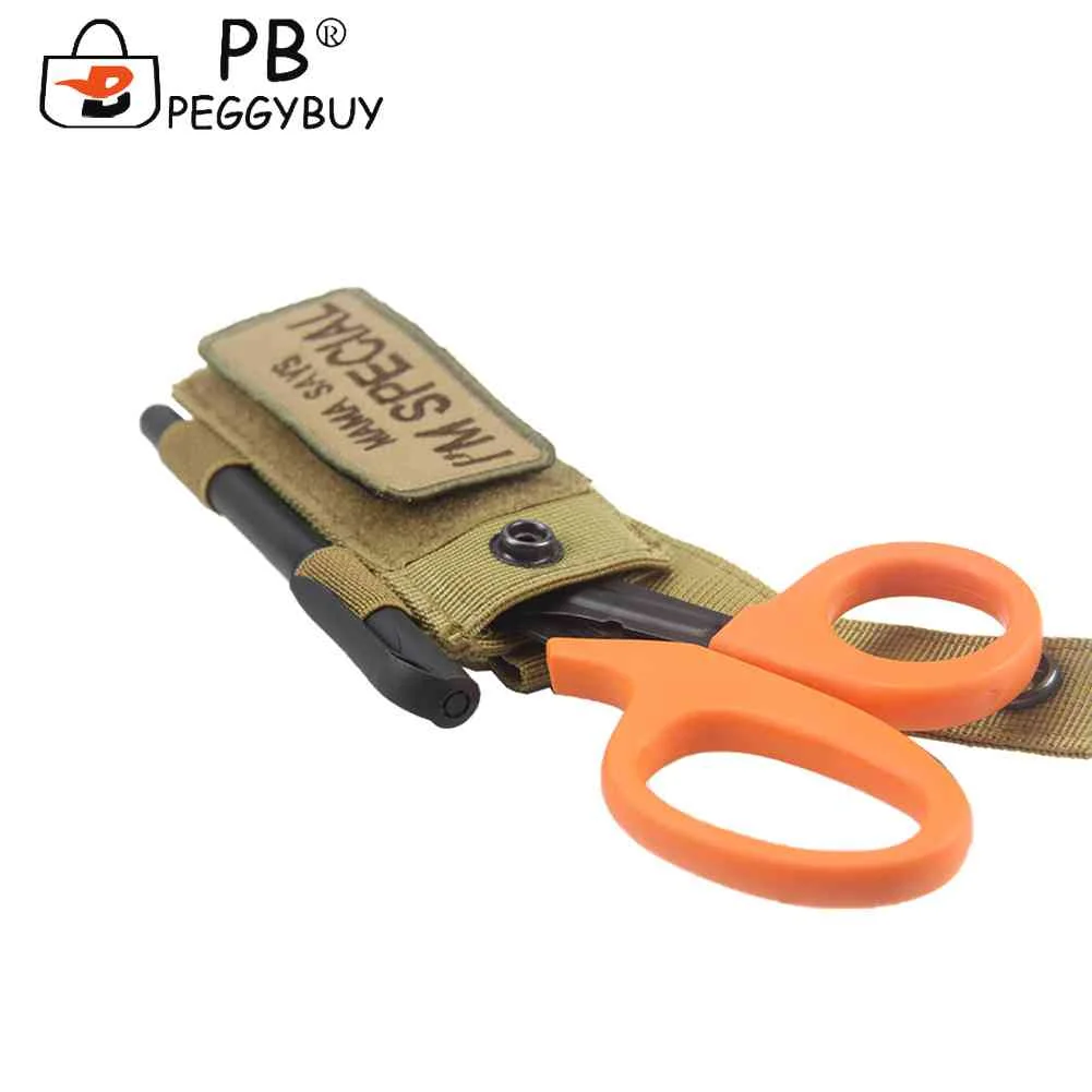 Oxford Cloth Emergency Medical EMT Scissors Shears Sheath Hanging Bags Outdoor EDC Tools MOLLE Flashlight Knife Holster Pouch 5