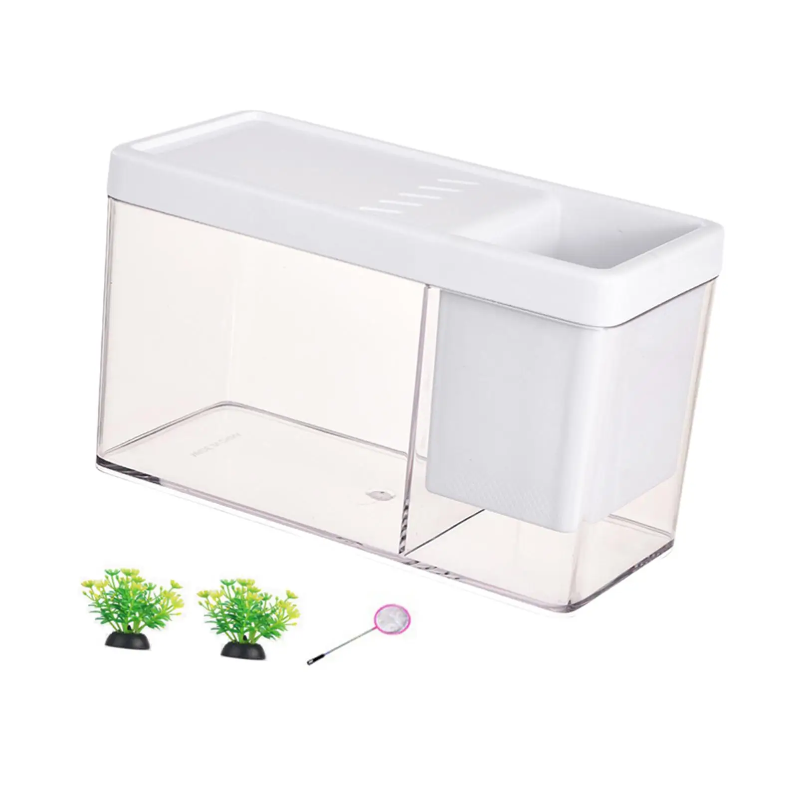 Title 7, Fish Tank Portable Clear Surface Flower Pot Con...