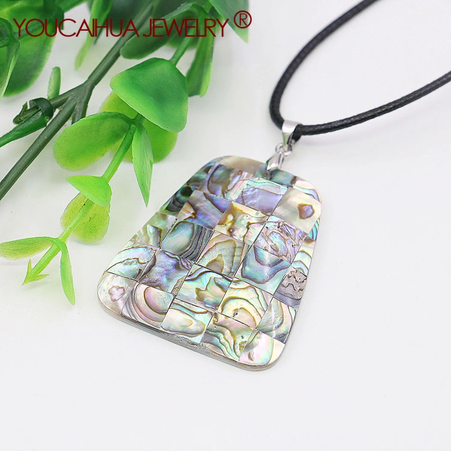 

37x40mm Natural Multicolor Sea Shell DIY Necklace Pendant,Trapezoidal Patchwork Pattern,Gift for Men/Women,Party/Banquet Jewelry