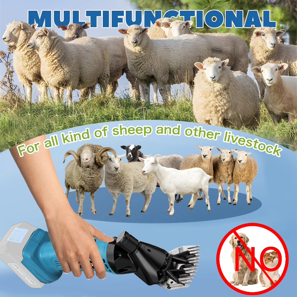 Wireless 6 Speed 13 Teeth Electric Wool Pet Goat Hair Scissors Sheep Shearing Supplies Cut for Makita 18V Battery(no battery) 5