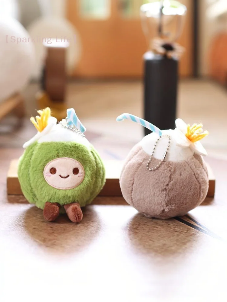 Adorable Coconut Plush Keychain - Soft Stuffed Toy