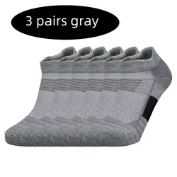 3-Pack Unisex Performance Ankle Cushion Sports Socks - Wear-Resistant, Anti-Slip for Running, Basketball & Casual Wear (3 Pairs Gray)