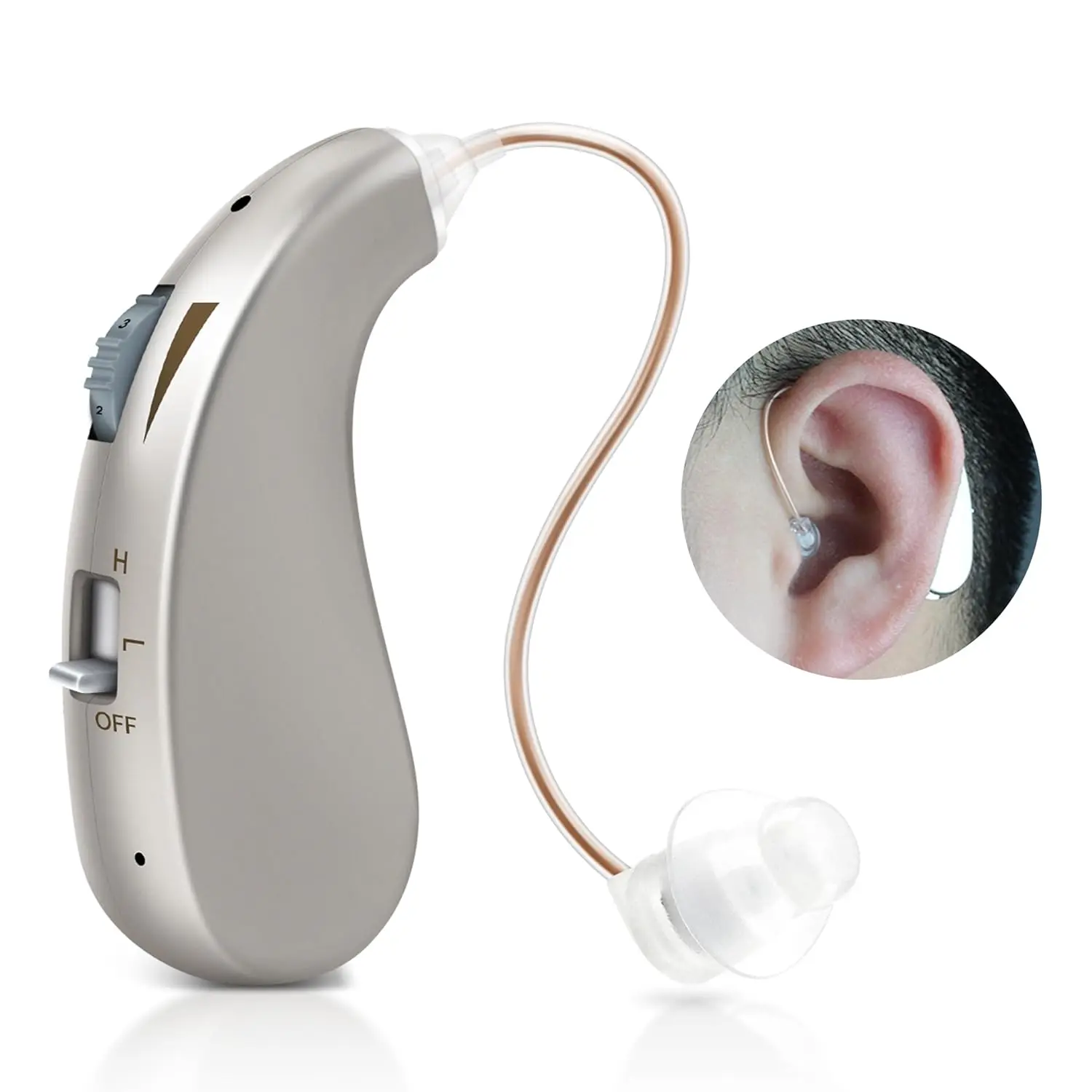 Rechargeable Hearing Aid for Seniors and Adults Volume Control Digital Chip Personal Sound Booster Aid and Assist Hearing