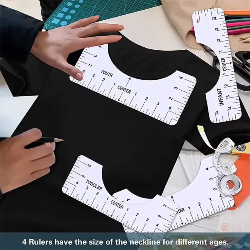 Transparent Acrylic T-shirt Alignment Ruler